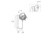 NOVALUX - Honey pr spot applique nero 1xgu10, parete l.115 nero da combinare con corpo per spot 112909, 1xgu10 ø51 max10w, acciaio verniciato texturizzato.