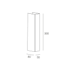 NOVALUX - Cubrik 55 applique 300x55 2xgu10 lg grigio chiaro h.300 l.55 2xgu10 ø51 max10w acciaio verniciato.