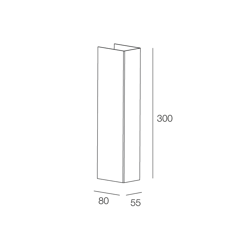 NOVALUX - Cubrik 55 applique 300x55 2xgu10 lg grigio chiaro h.300 l.55 2xgu10 ø51 max10w acciaio verniciato.