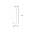 NOVALUX - Cubrik 55 applique 300x55 2xgu10 lg grigio chiaro h.300 l.55 2xgu10 ø51 max10w acciaio verniciato.