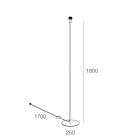 NOVALUX - Piantana Tiny bianco h 1800 l 250, cavo l 1700, struttura acciaio verniciato, 1xE27 max 25W, paralume da prevedere a parte.