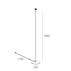 NOVALUX - Piantana Tiny bianco h 1800 l 250, cavo l 1700, struttura acciaio verniciato, 1xE27 max 25W, paralume da prevedere a parte.