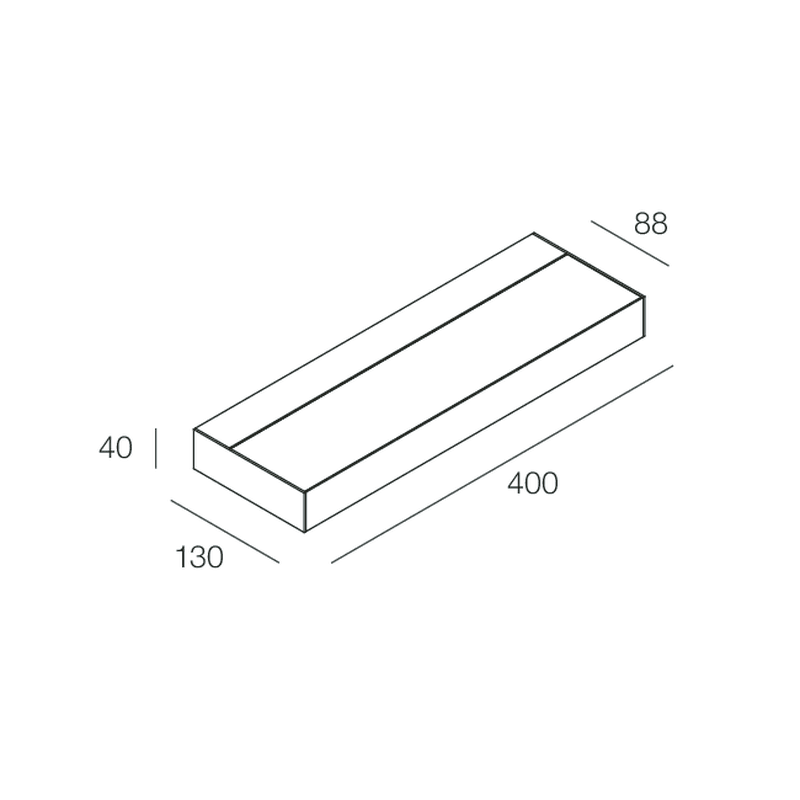 NOVALUX - UPPER: LED 36W 3K BIA PARETE D/I L=400