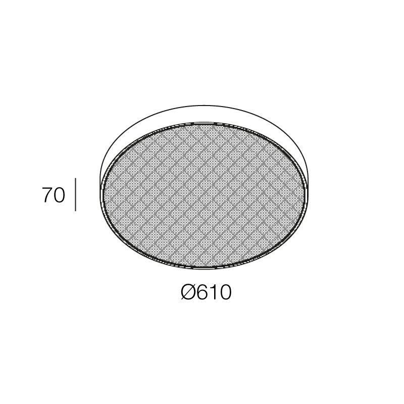 NOVALUX - Roto Evo 49W 3000K diametro 610 mm bianco microprismatico IP40 kit plafone parete o sospensione da ordinare a parte.