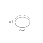 NOVALUX - Roto Evo 34W 2700K diametro 400 nero opale installabile a parete e plafone, accessori sospensione da ordinare a parte, IP40.