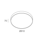 NOVALUX - Roto Evo 49W 4000K D.610 op nero opale kit plafone parete o sospensione da ordinare a parte IP40.