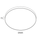 NOVALUX - Roto Evo 101W 3000K D.995 da/p op ca 1000 caffè opale dali-push kit plafone/parete o sospensione da ordinare a parte IP40.