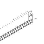 NOVALUX - hero m corpo l1272mm cp mini profilo di alluminio l1272 cappuccino modulo elettrificato luminoso kit giunzione testate terminali accessori sospensione ip40