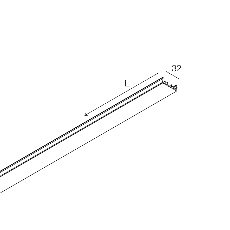 NOVALUX - hero m schermo cieco l1272mm bianco in estruso di alluminio verniciato a polvere con cablaggio passante profilo di alluminio da ordinare a parte 113234.01