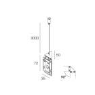NOVALUX - Kit angolo 90° cappuccino per unione di 2 profili. Pressofusione alluminio verniciata. Cavo sospensione acciaio regolabile, L.5000 mm incluso.