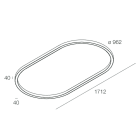 NOVALUX - ELIS 962x1712 93W 2700K profilo LED ovale a luce diretta per installazione a sospensione, plafone o parete, corpo in alluminio e rosoni in acciaio. 113401.01