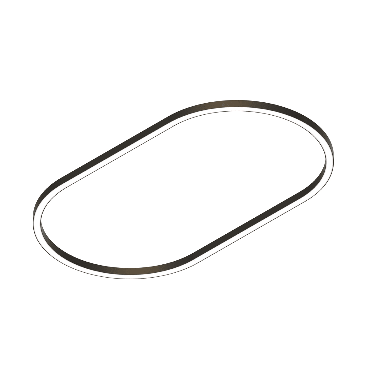 NOVALUX - ELIS 962x1712 93W 2700K profilo LED ovale a luce diretta per sospensione, plafone o parete. Corpo in alluminio, rosoni in acciaio, diffusore in PMMA opale.