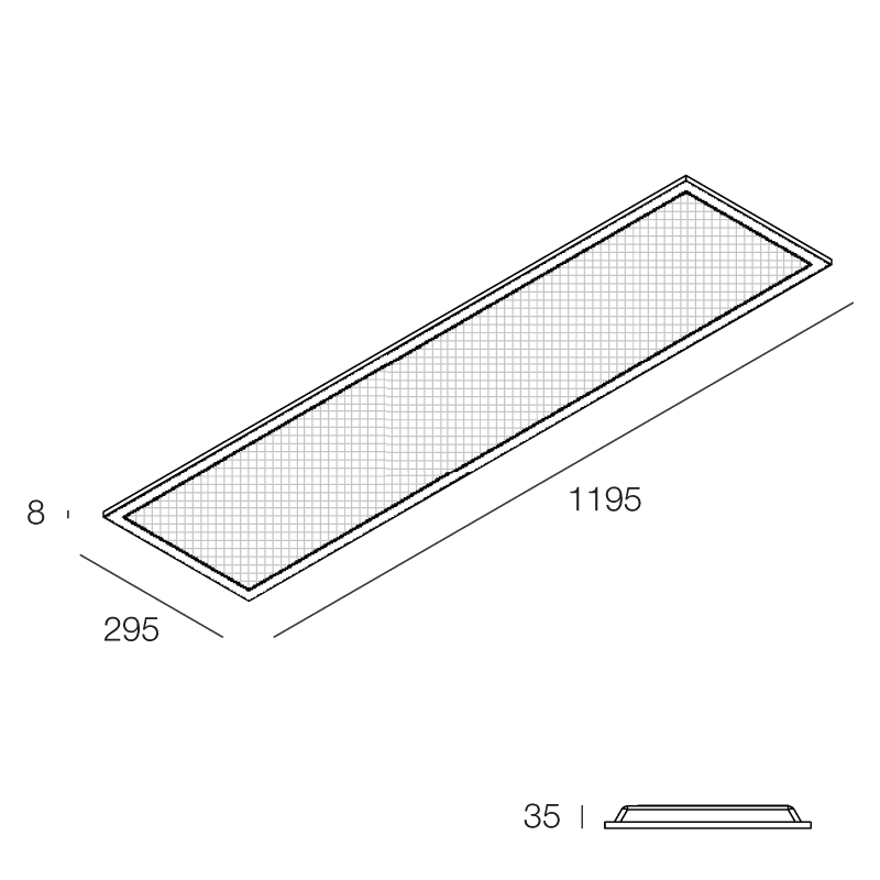 NOVALUX - backlit 1200x300 32w 3k dali-push c/al ugr<19 1200x1200 3000k