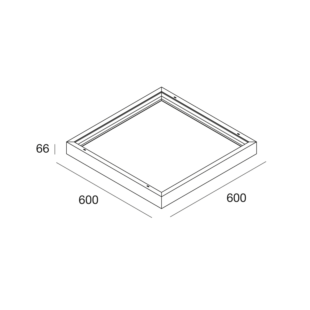NOVALUX - BACKLIT: BOX PER INST. PLAF. 600X600 BIA