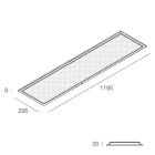 NOVALUX - BACKLIT: 1200X300 34W 3K C/AL