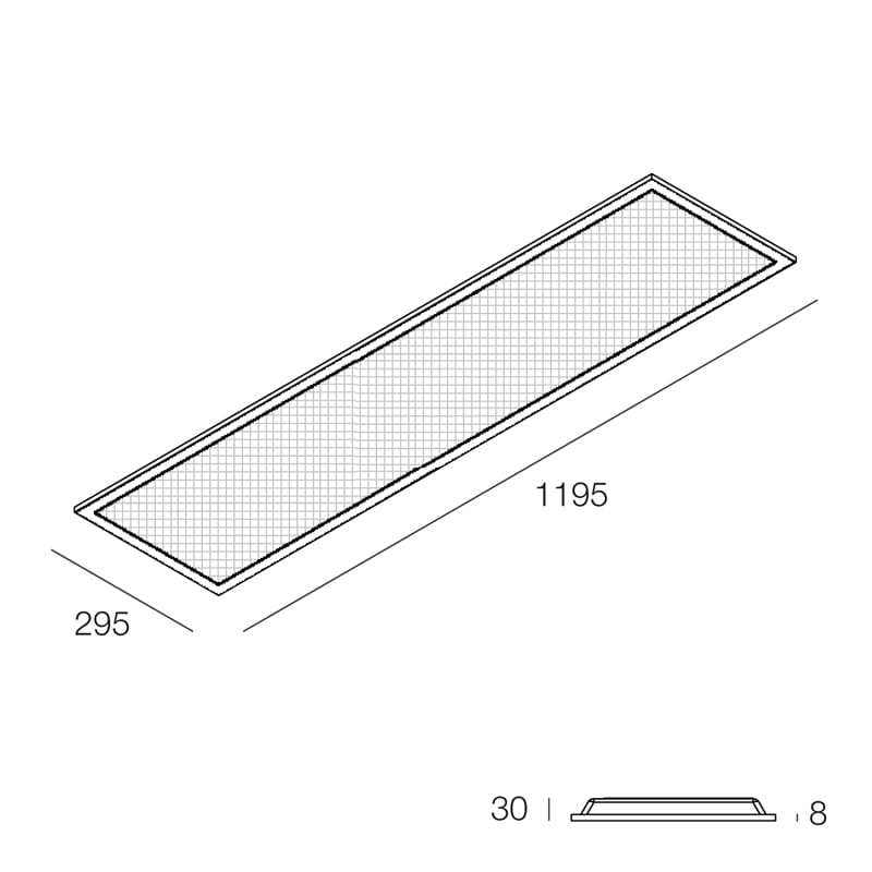 NOVALUX - PANEL PERF: 1200X300 MAX34W CCT3K4K C90