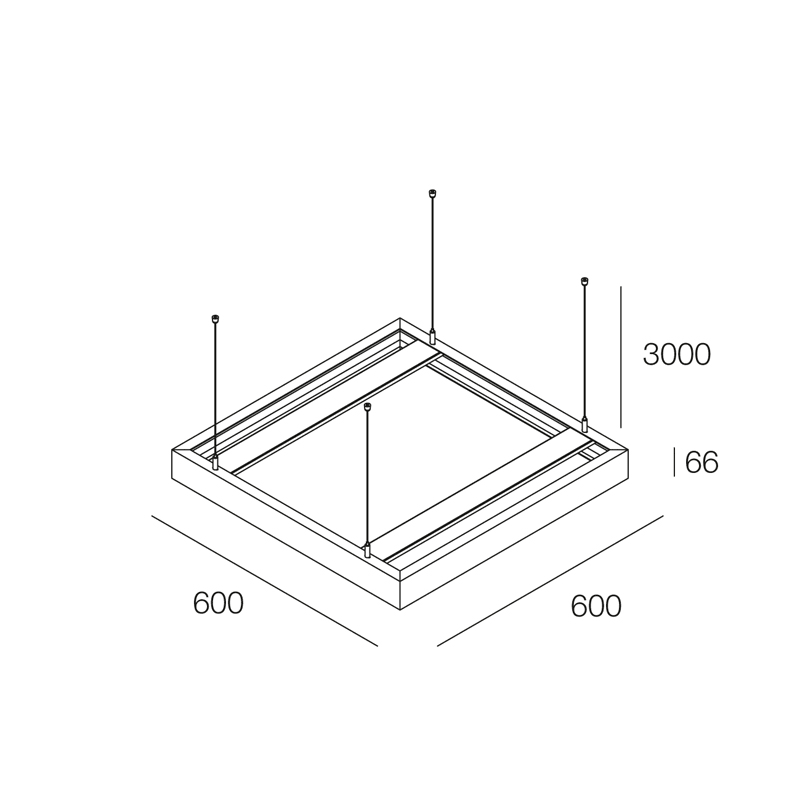 NOVALUX - BACKLIT: BOX PER INST. SOSP. 600X600 BIA
