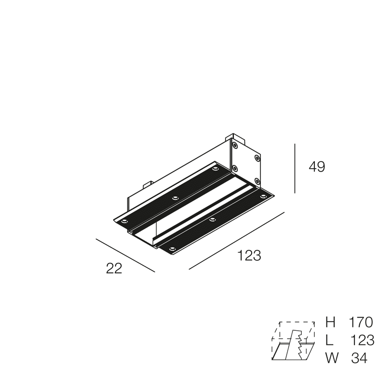 NOVALUX - OPTIX: CASSAFORMA 1X FRAMELESS BIA