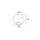 NOVALUX - SELMA S: SFERA IN VETRO D.250MM L.245MM