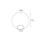NOVALUX - SELMA M: SFERA IN VETRO D.350MM L.335MM