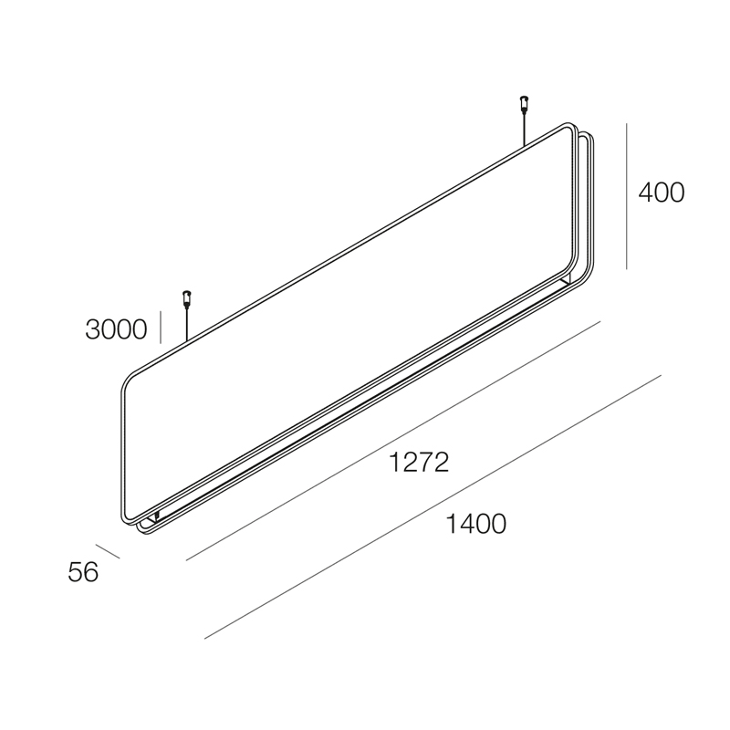 NOVALUX - CAOS-B VERTICALE: 1400X400 COM