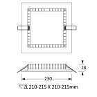 NOVALUX - SLIM QDR: 20W 3000K 220-240V L=230, ideale per illuminazione efficiente e uniforme.
