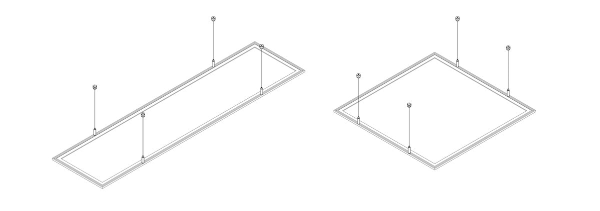 NOVALUX - THE PANEL: KIT SOSP.600/1200 CAVI 4X3MT