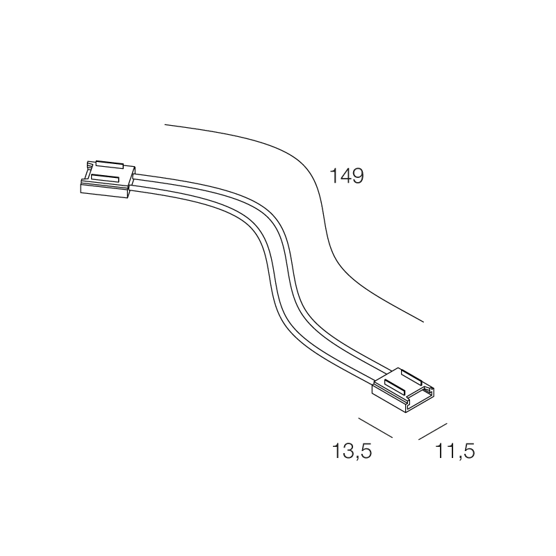 NOVALUX - Strip led con 2 connettori e cavo, 238/240 led, 10 pezzi. Connettore flessibile strip-strip, 10 pezzi, con 2 connettori e cavo di giunzione.