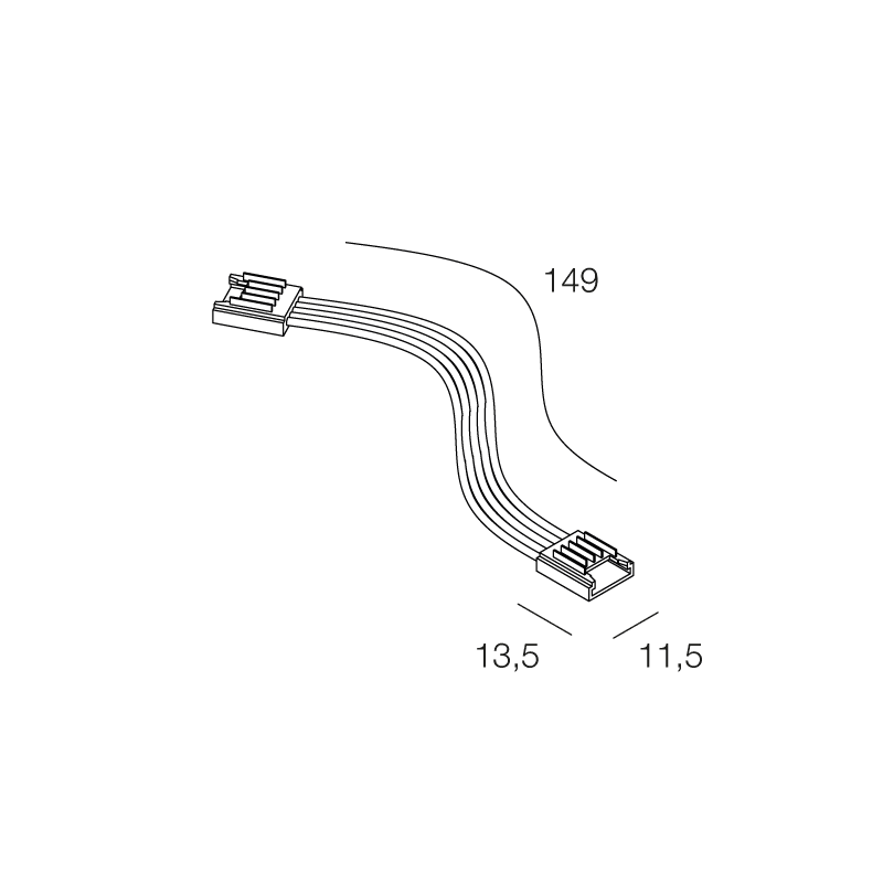 NOVALUX - Strip led con 2 connettori e cavo rgb+w, 10 pezzi. Connettore flessibile strip-strip con 2 connettori e cavo di giunzione, 10 pezzi.
