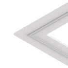 NOVALUX - Profilo angolare opale 90 gradi per strip LED, tagliabile in opera, per linee di luce incassate nel cartongesso, corpo in cartongesso spessore 10mm.