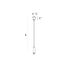 NOVALUX - Hero sospensione L3000 1pz testa w.g.basso, cavo di sospensione 1pz inizio e fine linea, 2pz installazione singola, acciaio regolabile.