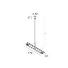 NOVALUX - Cavo di sospensione SOSP.L3000 1pz unione profili in acciaio, regolabile, non compatibile con moduli L 250mm o angolare cieco.