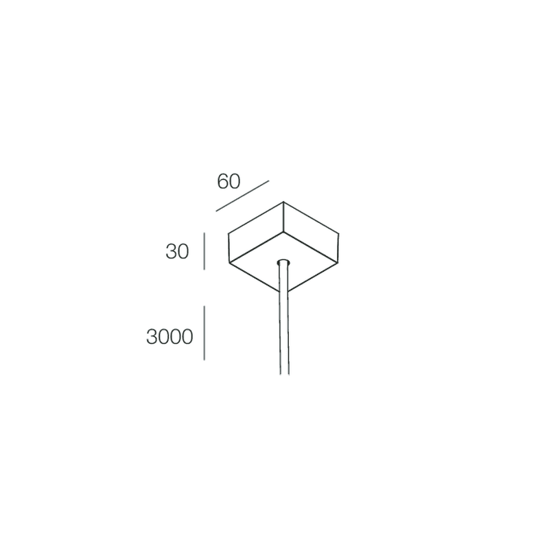 NOVALUX - rosone quadrato bianco con cavo 3x1,5 lunghezza 3000 modello hero mini qdr 3000 bia