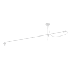 NOVALUX - Miss plafone orientabile 1xe27 bianco, struttura in acciaio verniciato, cavo in tessuto bianco o nero, regolabile, lampada e27 max 25w, dimensioni l.1400 h.550.