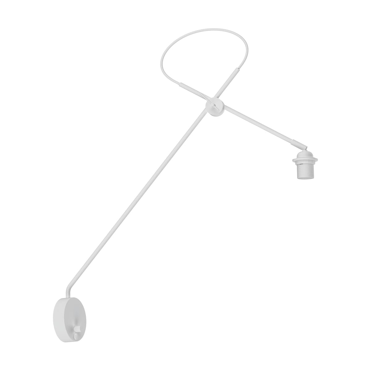 NOVALUX - Applique orientabile 1xe27 bianco, struttura in acciaio verniciato e cavo in tessuto bianco o nero, regolabile, lampadina e27 max 25w.