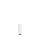 NOVALUX - Collins SP sospensione diametro 55 GU10 lunghezza 200 bianco, cavo regolabile, tubo acciaio verniciato texturizzato, 1xGU10 max 10W, guaina bianca.