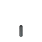 NOVALUX - Collins SP sospensione diametro 55 GU10 lunghezza 200 nero, cavo regolabile, guaina nera, tubo acciaio verniciato texturizzato, 1xGU10 Ø51 max 10W.