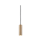 NOVALUX - Collins SP sospensione diametro 55 GU10 lunghezza 200 ottone massiccio satinato, cavo regolabile guaina nera, tubo ottone, 1xGU10 max 10W.