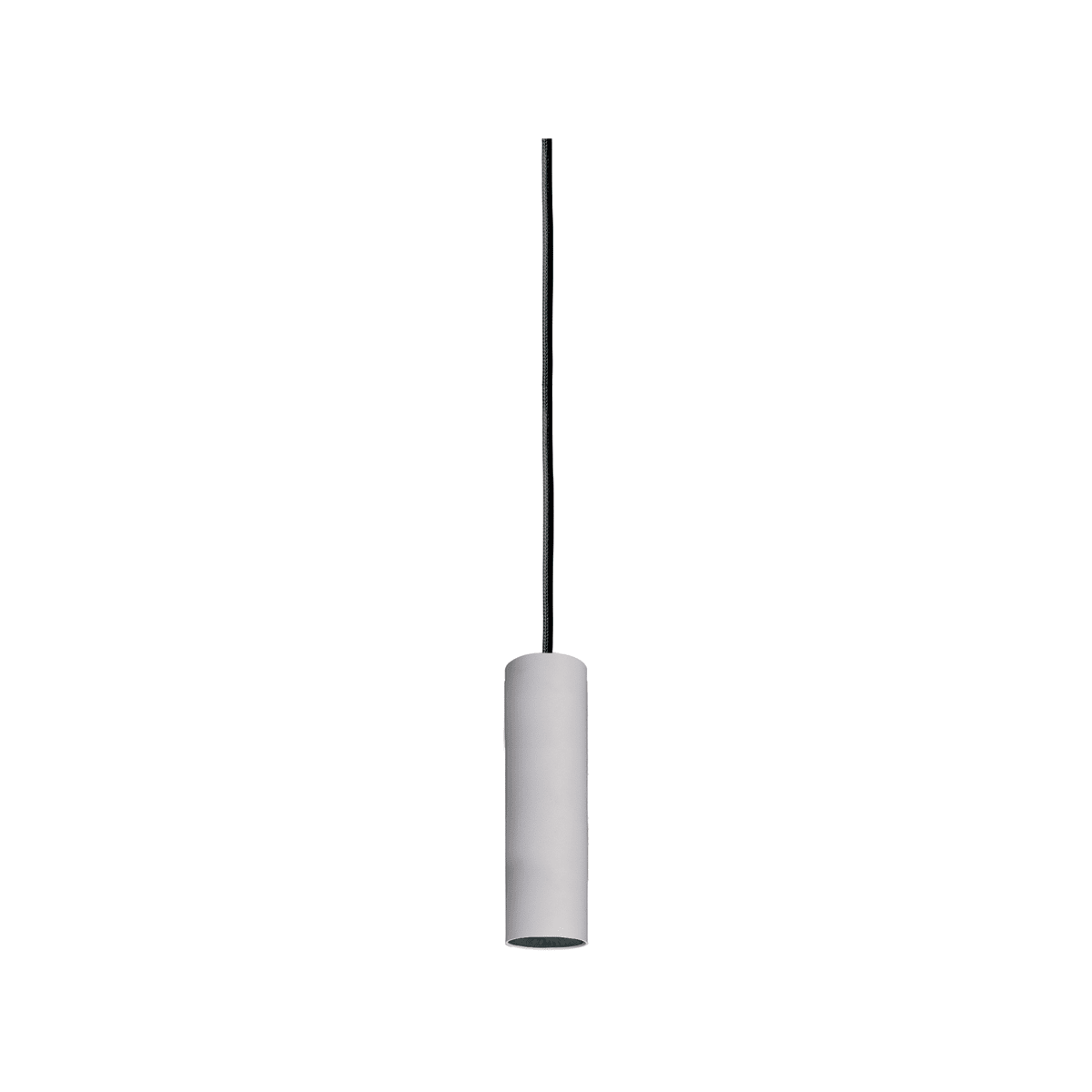 NOVALUX - Collins SP sospensione diametro 55 GU10 lunghezza 200 grigio chiaro, cavo regolabile, tubo acciaio verniciato texturizzato.