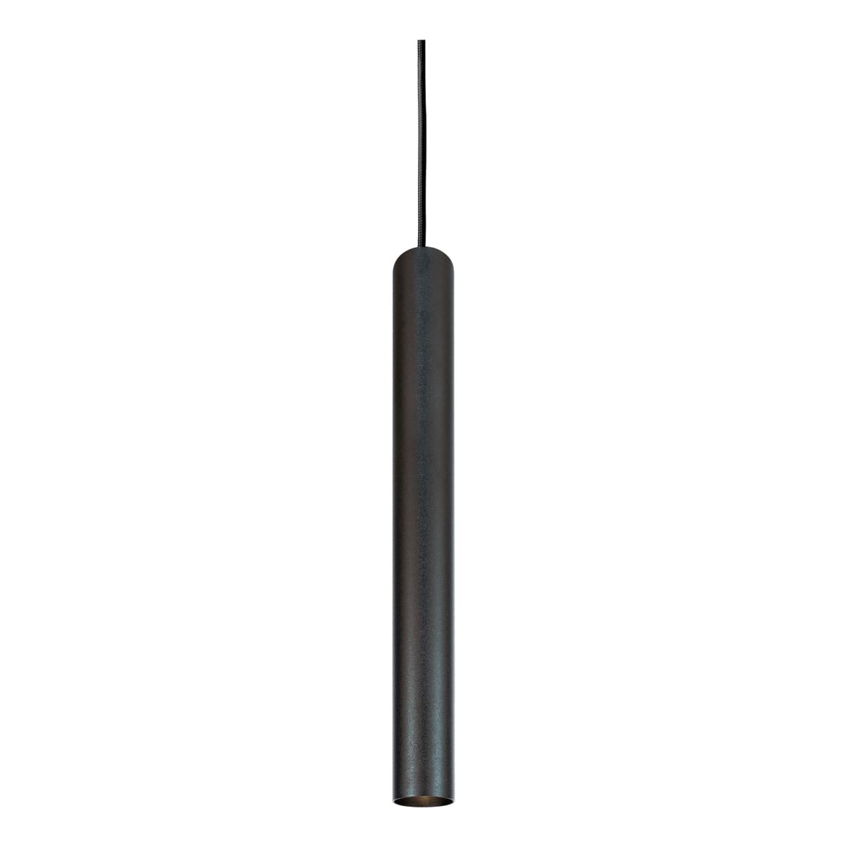NOVALUX - Collins SP sospensione diametro 55 GU10 lunghezza 500 nero, cavo regolabile, tubo acciaio verniciato texturizzato, 1xGU10 max 10W.
