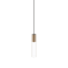 NOVALUX - Crystal sospensione diametro 55 GU10 lunghezza 350, interno in ottone satinato, esterno in vetro extrachiaro trasparente, cavo nero.