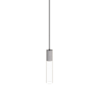 NOVALUX - crystal sospensione diametro 55 gu10 lunghezza 350 grigio chiaro interno in acciaio verniciato texturizzato esterno in vetro extrachiaro trasparente cavo nero