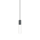 NOVALUX - crystal sospensione diametro 55 gu10 lunghezza 350 grigio scuro interno in acciaio verniciato texturizzato esterno in vetro extrachiaro trasparente cavo nero