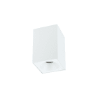 NOVALUX - Geco Q plafone bianco 1xgu10, quadrato 90x90 l.135, alluminio verniciato, schermo in vetro, ip54, ø51 max10w.
