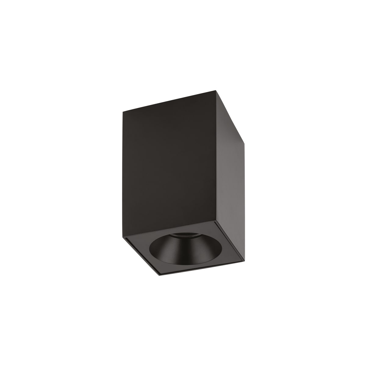 NOVALUX - geco q plafone nero 1xgu10 quadrato 90x90 l.135 alluminio verniciato schermo in vetro ip54 ø51 max10w