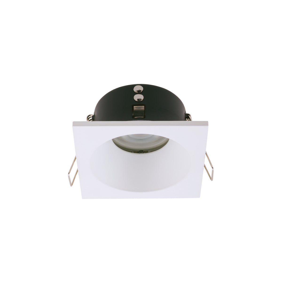NOVALUX - mind q incasso l=85 1xgu10 bianco quadrato 85x85 nero 1xgu10 ø51 max10w alluminio verniciato schermo in vetro ip54