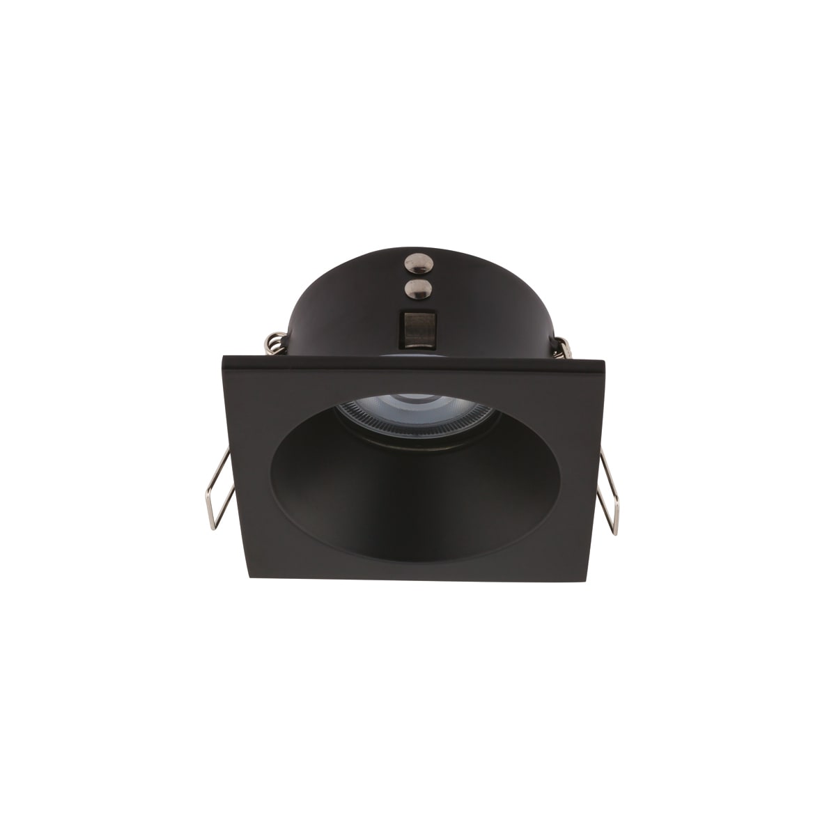 NOVALUX - Mind Q incasso nero 85x85 1xGU10 Ø51 max10W alluminio verniciato schermo vetro IP54.