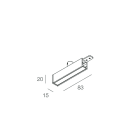 NOVALUX - Domynos PS kit connessione cappuccino inizio linea sospensione con testata terminale e cavetti per connessione LED 48V. Non idoneo chiuso.