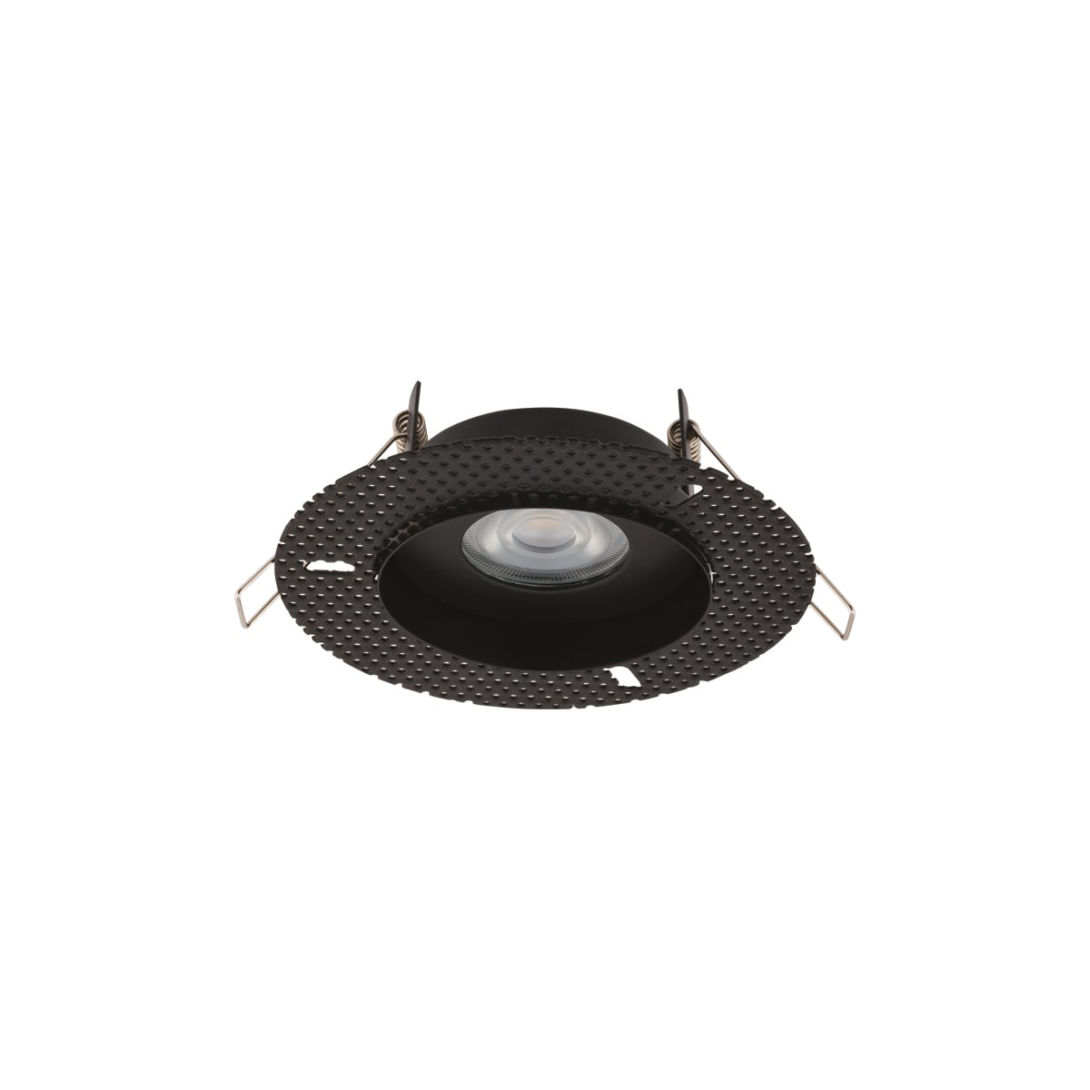 NOVALUX - Spirit incasso tondo diametro 125 nero 1xGU10, frameless diametro 40-75 nero, alluminio verniciato, schermo in vetro, IP54, max 10W.
