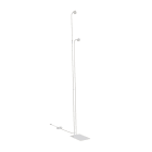 NOVALUX - Piantana Honey bianco H=2.1m, 2xGU10 max10W, acciaio verniciato, interruttori a pedale, cavo L.1800, da combinare con 2 corpi per spot 112909.